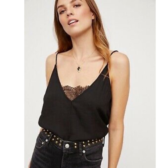Free People Tops - Free People Black Deep V Bandeau Cami